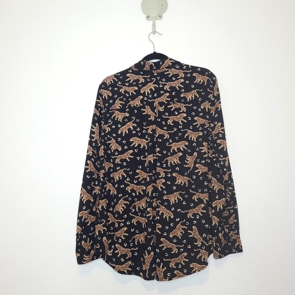 BLL Leopard Print Alana Button Down Shirt Top - Picture 6 of 7